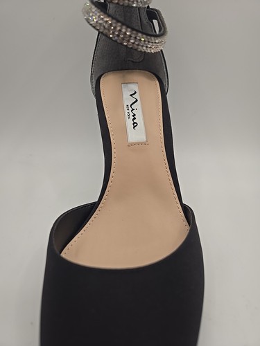 Nina Nikia FP Womens Black Pear Pumps Stiletto Heels Ankle Strap Size 7.5M NEW - Picture 4 of 9