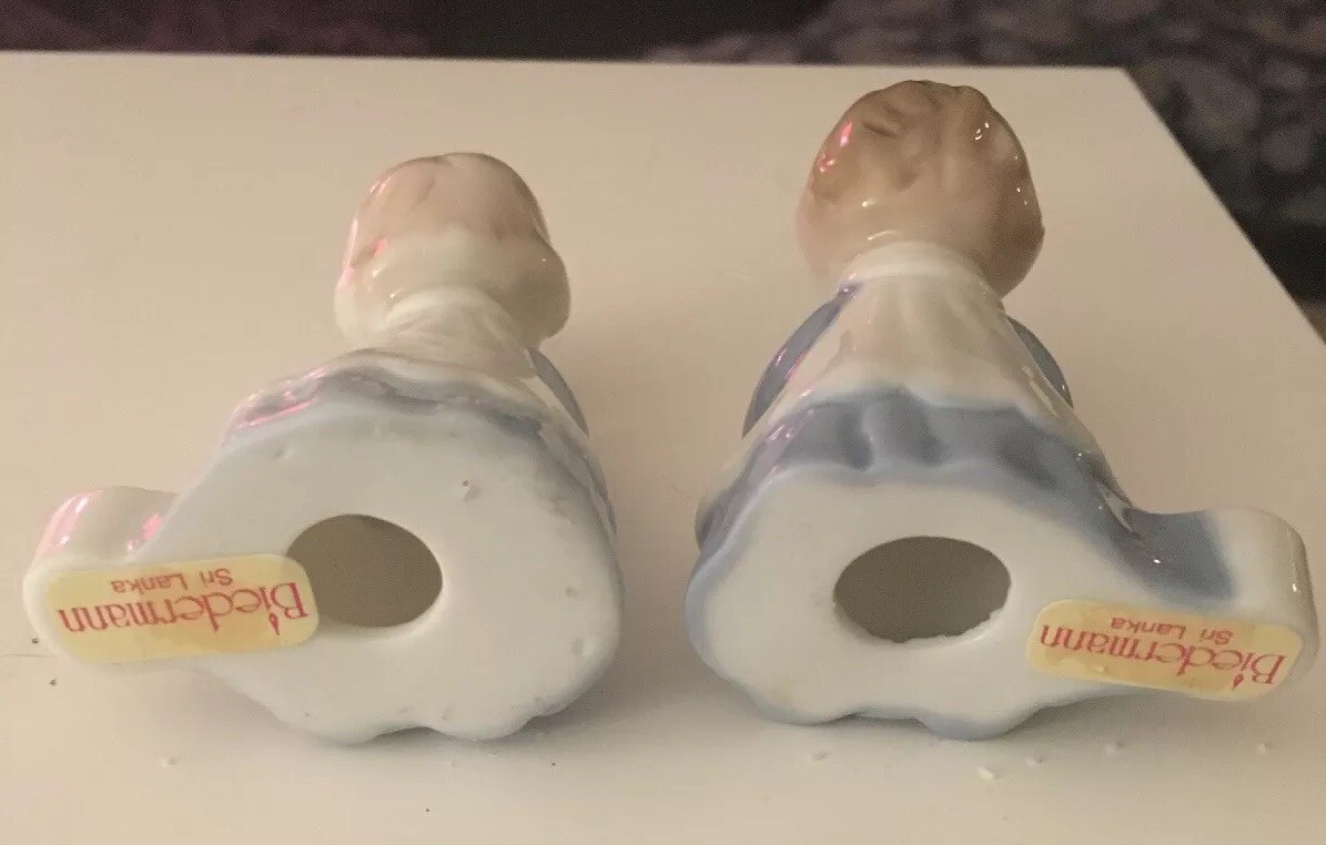 Biedermann Sri Lanka Ceramic Pair Praying Girl And Boy Mini Candle