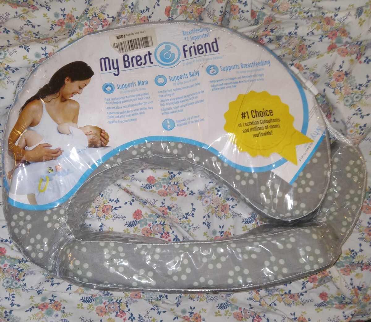New My Brest Friend Pillow w Pocket & Cover Nursing Breast Feeding Posture Baby-image