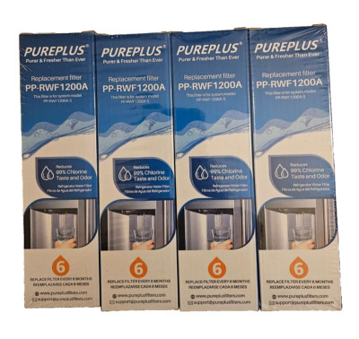 PUREPLUS PP-RWF1200A Replacement Water Filter, Pack of 4 Sealed