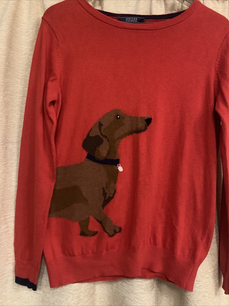 Joules Women's Sausage Dog Christmas Jumper Sausage Dog