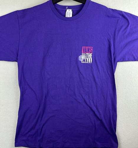 Vans Off The Wall T-Shirt Mens L Purple Graphic Print Short Sleeve Skateboarding
