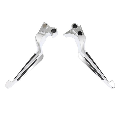 Chrome Grip Smoothly Rubber Brake & Clutch Levers For Harley Road King 1996-2007 - Picture 3 of 8