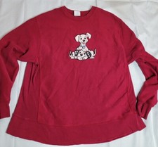 Vintage 90s 102 Dalmations Sweatshirt Crewneck Disney Store XL Burgundy Retro
