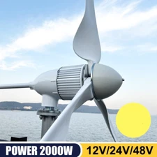 2000W 24v 48V 3 Blade Wind Turbine Generator Wind Power Kit With MPPT Controller