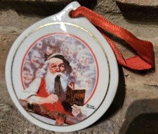 Christmas Ornament Santa's Children Norman Rockwell Porcelain Decor