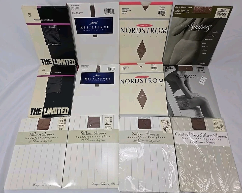 Lote (12) Pantimedias Talla C | Negro y Beige Nordstrom, Hanes, The Limited, Hit or Mi Foto 2 de 4