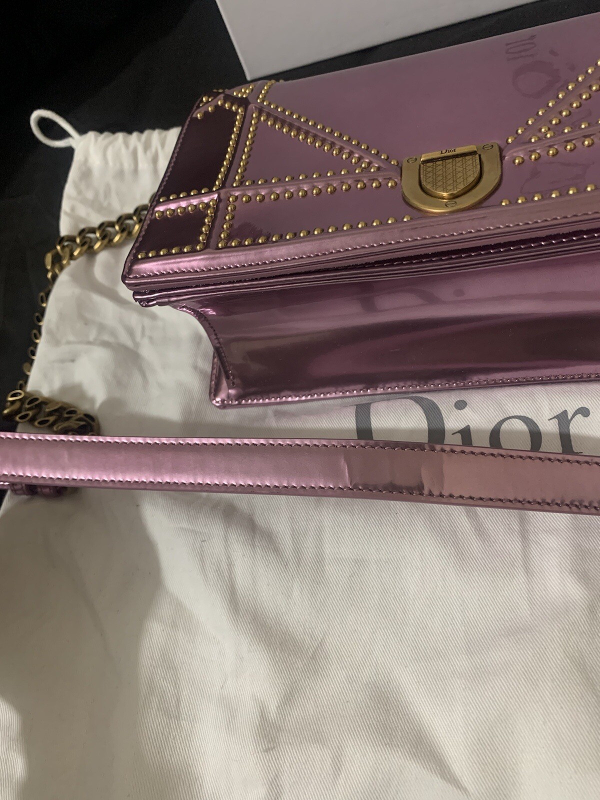 Dior Diorama Mirror Metallic Calfskin Bag Brand New With Box Dustbag RRP £2,600 image 9