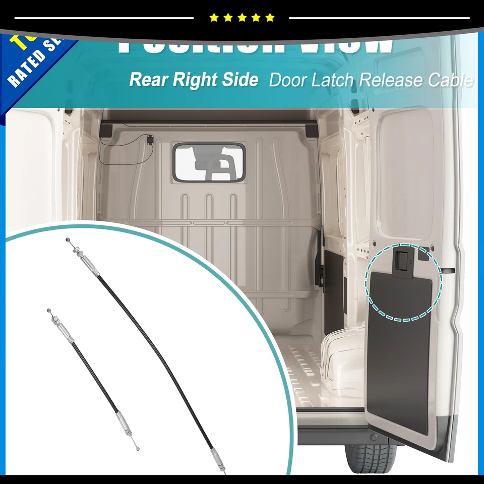 Juego de 1 cable de liberación de pestillo de puerta trasera derecha 8C2Z-15431A03-A apto para Ford E150 Foto 3 de 4