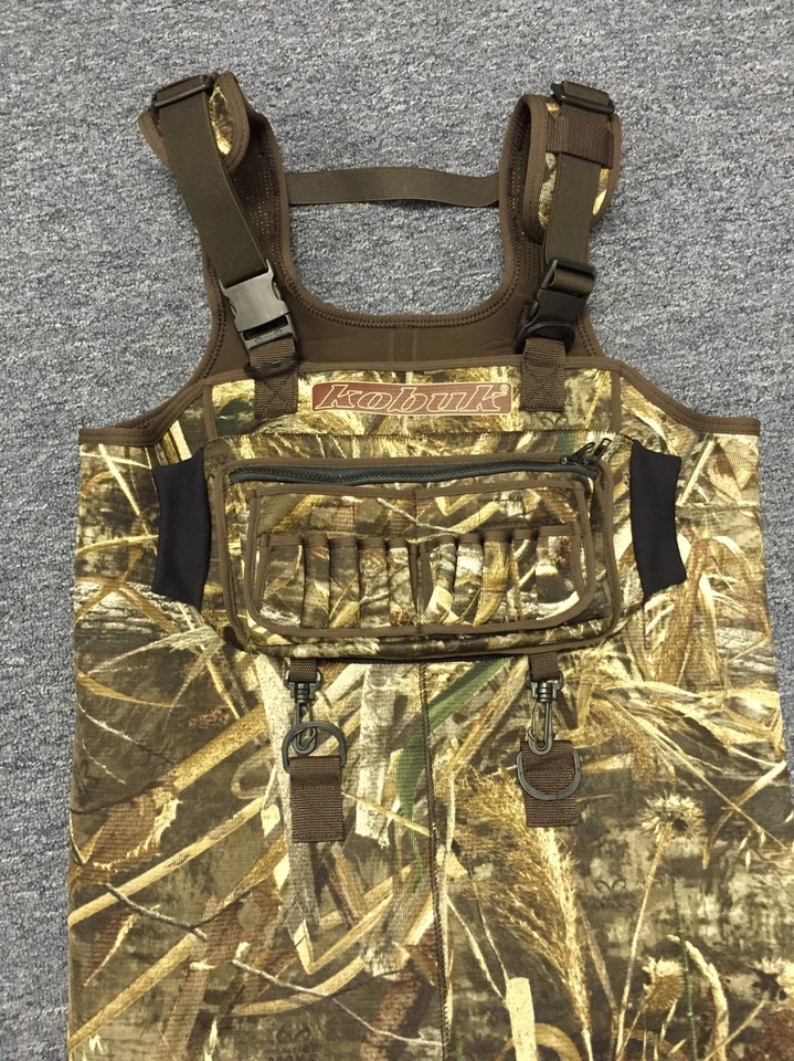 KOBUK 4mm Waterfowler MAX-5 Camo Neoprene Fishing/Hunting Chest Wader Lug Size 9 - Image 2 of 3