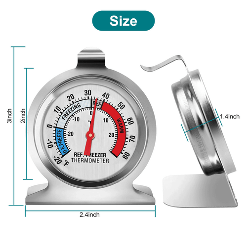 Kühlschrank Gefrierschrank Thermometer Kühlschrank Zifferblatt Typ Edelstahl Hängeständer 1-4 - Bild 2 von 28