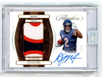 2024 Panini Flawless Ruby Patch Autograph #PA-DME D.J. Moore No 3 of 6