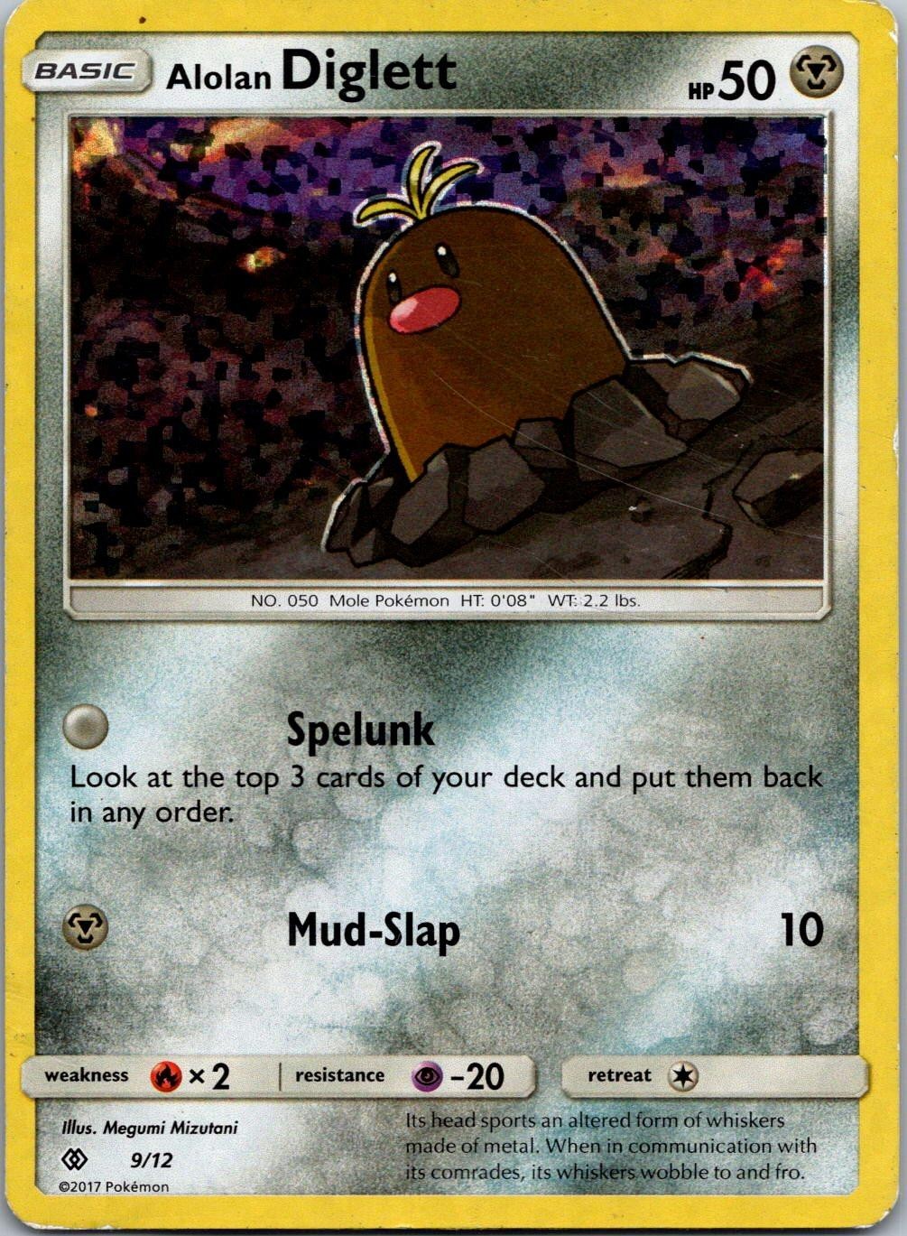 Alolan Diglett 009/012 Holo P McDonald's Promos 2017 Pokemon Moderately Played