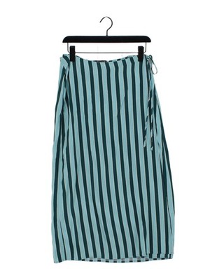 Whistles Damen Maxirock UK 12 grün gestreift Viskose mit anderen langen Maxi