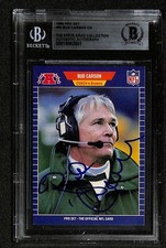 Bud Carson Signed 1989 Pro Set Browns Head Coach Card Beckett
