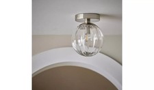 Habitat Anais Glass Bathroom Ceiling Light - Brushed Chrome (OPENED BOX)