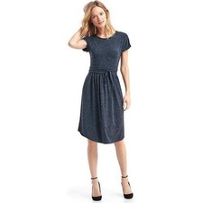 GAP Dress Modal Spacedye Womens Extra Small Blue Short Sleeve Midi