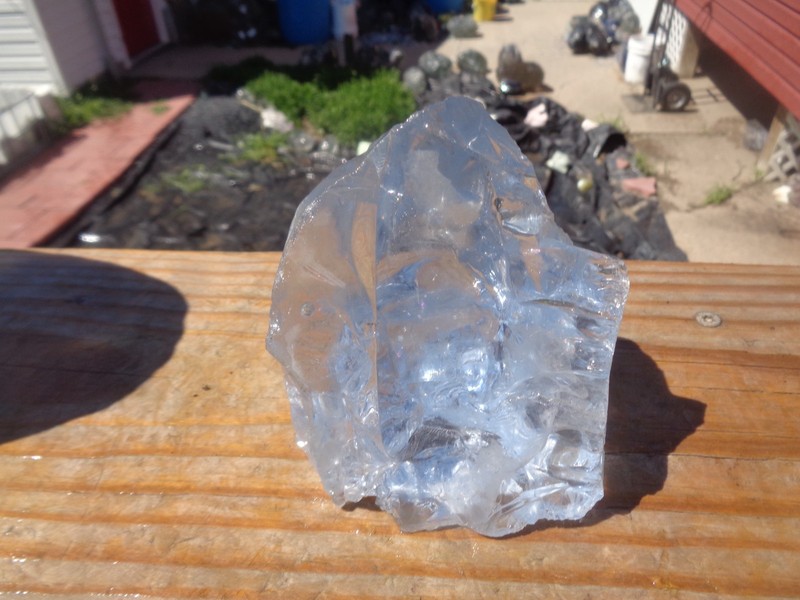 Glass Rock Slag  Clear Sapphire Blue Rocks 1.8 lbs 84E Landscaping Aquarium