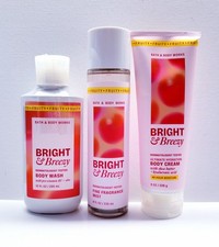 Bath Body Works BRIGHT BREEZY Body Wash, Fragrance Mist, and Body Cream