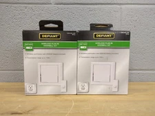 NEW! 2 Pack Defiant Wireless Plug-in Doorbell Kit with 1 Push Button White Q10