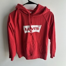 Levi's Red Pullover Hoodie Unisex Kids Long Sleeve Crew Neck Solid Small