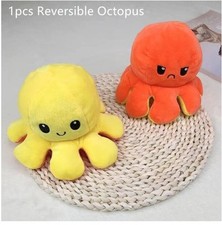 Small Colours Reversible Octopus Plush Happy & Sad Octopus Stuffed Toy UK. Gift