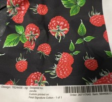 Raspberries- Fruit/ Food/ Kitchen Cotton Fabric, 1 yard