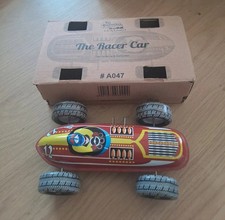 Nostalgisches Blechspielzeug Rennwagen "The Racer Car" - OVP & Uhrwerk