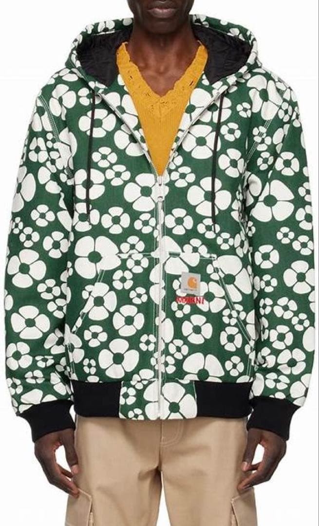 MARNI x Carhartt WIP Full Zip Hoodie Green Size S From Japan