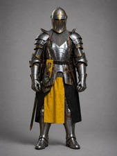Royal Medieval Knight Full Plate Armor Costume Steel Battle Suit