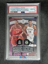 2019 Panini Illusions Giannis Antetokounmpo /199 Sapphire Career Lineage PSA 10