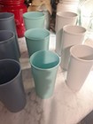 Lot X 12 Tupperware EFG Tumbler Drinking Glasses Pastel Teal Blue Mauve Gray 3 s — photo 4