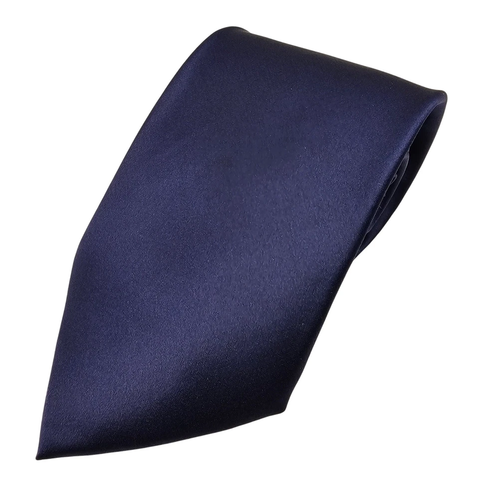 Donald J Trump Signature Collection Corbata Azul Sólido Barra Dorada Hombres Seda Clásica 58" Foto 2 de 4