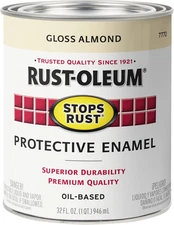 Rust-Oleum 7770502 Stops Rust Brush on Paint, Quart, Gloss Almond, 1 Quarts (Pac