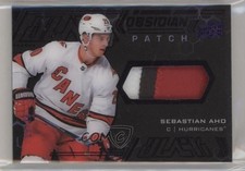 2020-21 SPx UD Black Obsidian Patch Purple /25 Sebastian Aho #OJ-SA Patch 01g1