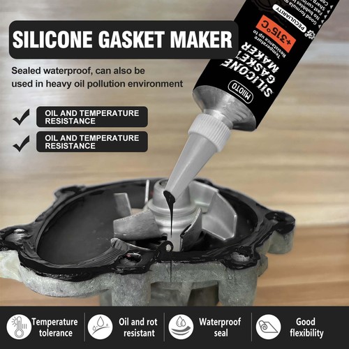 Silicone Noir, Pate a Joint Moteur, Silicone Haute Temperature, Pate a Joint ... - Zdjęcie 2 z 7