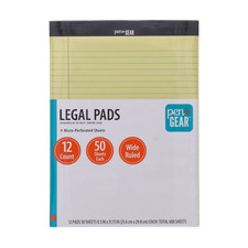 Pen  Gear Wide Ruled Legal Pads, 8.5"x11", Canary Paper, 50 Sheets, 12 Pack