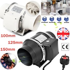 4" 5" 6" Quiet Inline Extractor Fan Bathroom &Hydroponics Ventilation High Power