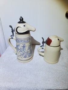 Schultz & Dooley Lidded Steins Original King Germany Webco Utica NY EXCELLENT! 