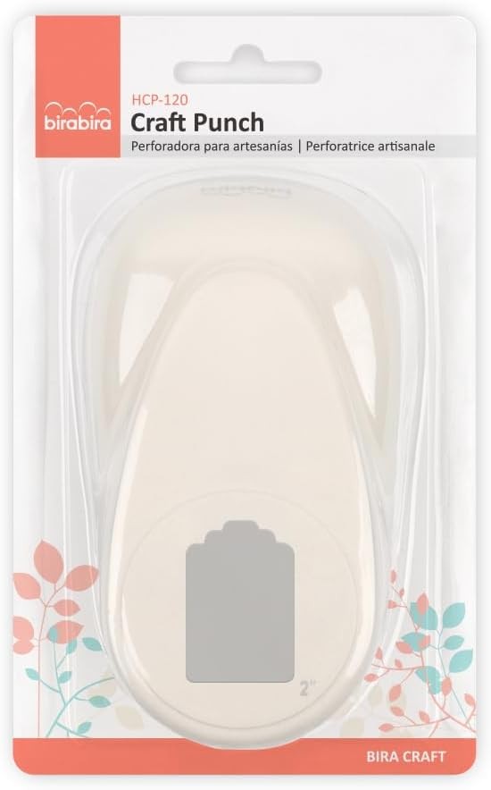 Bira 2 inch Price Tag Lever Action Craft Punch for Paper Crafting off-white 