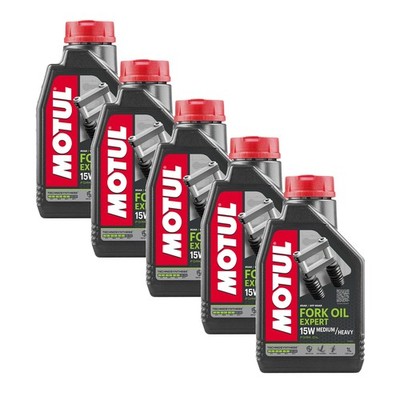 5x Motul Fork Oil expert medium Heavy Gabelöl 15W 1L