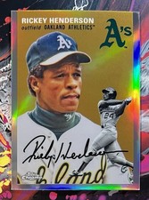2023 Topps Chrome Platinum Anniversary Rickey Henderson Refractor Athletics HOF