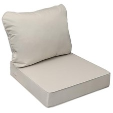 Outdoor Seat Cushions for Chairs, Fade-Resistant, 24"x24"x5" / 24"x19" Beige