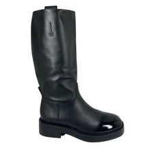 Franco Sarto Trevi Mid Shaft Boots Black Leather Size 7.5M