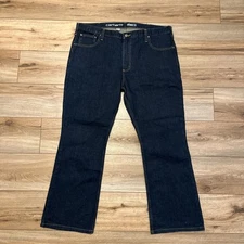 Men's Carhartt Relaxed Fit Bootcut Denim Jeans SZ 40x30 Blue Modern 102809-491