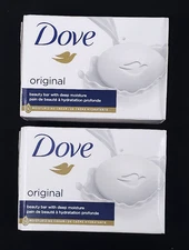Lot of 2 Dove Beauty Bar Soap Original Made With 1/4 Moisturizing Cream 3.75 oz