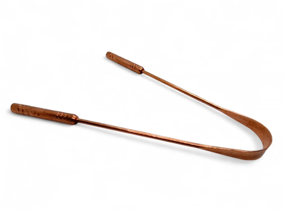 Limpiador de lengua/boca ayurvédico indio cobre raspador higiene oral mal aliento Foto 4 de 4