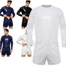 Men Waterproof Bodysuit Over Diapers Diaper Coveralls Reusable Plastic Rompers