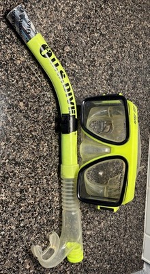 U.S. Divers Snorkel and Mask Set Isle Vista Neon