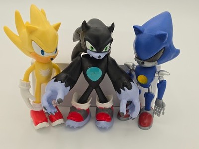 Lot of 3 Sonic the Hedgehog 5  Action Figures   Metal Sonic, Super Sonic & Wereh